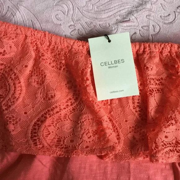 Cellbes Chantilly Lace Overlay Top Coral , US 14 - 16 Women  Plus - Picture 4 of 8